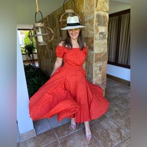 INC International Concepts Cotton Off-The-Shoulder Midi Dress